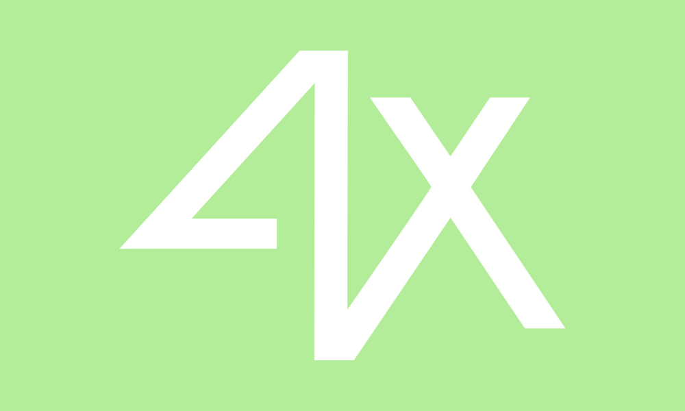 4x kirkkaan vihreä logo